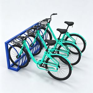 Bicycle Bike Parking Rack Square Design Floor Mounted Powder Coated Steel Park Office Garage