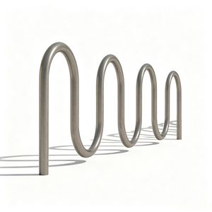 Bicycle Bike Parking Rack Wave Design Galvanized Steel Simple High Quality Heavy Duty Customized Retail Street Community Campus