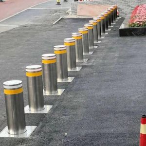 Stainless Steel Fixed Bollard for Street and Parking Lot Project Community Hotel Government Outdoor with Anti Rust Coating Lock System