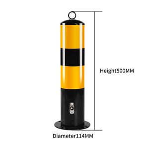 Steel Warning Bollard 500mm Height with Lock for Driveway Parking Plaza Commercial Industrial Warehouse Road with Reflective Stripes Custom Size