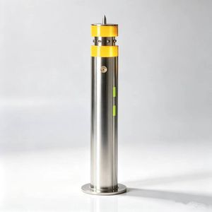 Removable Stainless Steel Bollard with Lock and Reflective Bands for Driveway Entrance Sidewalk Garage School Parking Road with Powder Coating