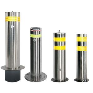 Stainless Steel Bollard Series with Reflective Bands for Parking Lot Commercial Industrial Warehouse Community Road with Custom Size Powder Coating