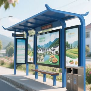 Customized Bus Stop Shelter Multifunctional Smart Solar Shelter