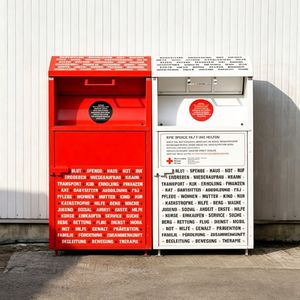 Clothing Donation Recycling Bin Coated Steel Locking Lid Weatherproof Heavy Duty Custom Logo Outdoor Street Public Receptacle