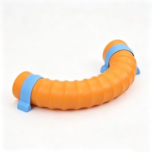 Pet Training Dog Park Tunnel Corrugated Flexible Strap Orange Blue Plastic Backyard