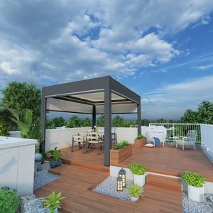Custom Outdoor Aluminum Louvered Pergola Motorized Adjustable Roof for Villa Garden Patio OEM ODM