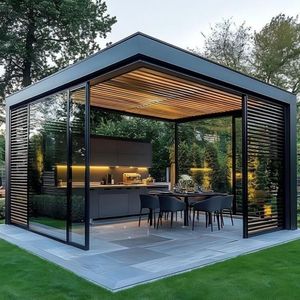 Modern Garden Louvered Aluminum Pergola for Poolside Terrace