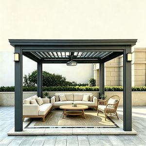 Outdoor Waterproof Aluminum Pergola with Hidden Drainage System
