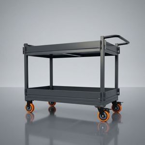 Two Tier Platform Cart for Workshop Material Transport Hospital Restaurant Kitchen Laundry with Non Slip Deck Solid Wheel Custom Size
