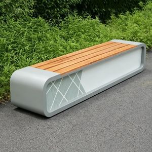 Backless Seating Solar Garden Park Bench Outdoor Bench for Shopping Mall