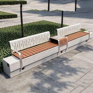 Wooden Solar Garden Leisure Outdoor Park Bench with Back