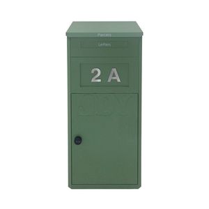 Green Tall Metal Parcel Box for Home Entrance Delivery Outdoor Porch Garden Patio with Ventilation Holes Custom Size Powder Coated