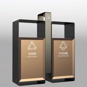 Stainless Steel Rubbish Garbage Bin Outdoor Trash Bin Waste Bin